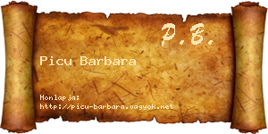 Picu Barbara névjegykártya